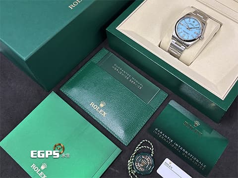 ROLEX 勞力士 Oyster Perpetual 36 OP36 蠔式恆動型 126000 不鏽鋼材質 最熱門、最搶手、最夯的綠松石藍色 Tiffany面盤&nbsp;2025年保卡 自動上鍊 36mm