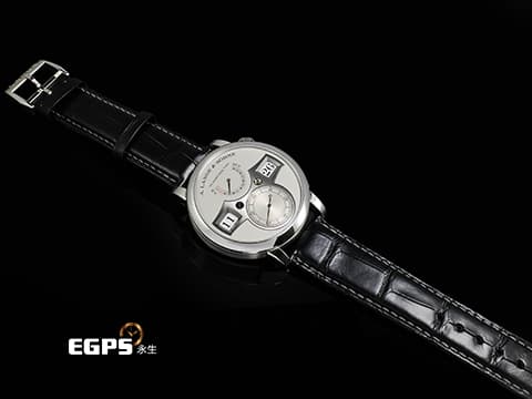 A.LANGE &amp; SÖHNE 朗格 Zeitwerk Platinum 時間橋 142.025 貓頭鷹 PT950 鉑金材質 大數字瞬跳時間顯示 3日動能顯示 小秒針 德國銀 2024年保單 手上鍊 41.9mm