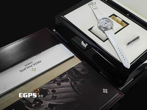 PATEK PHILIPPE 百達翡麗 PP錶 Annual Calendar 複雜功能計時系列 4937G/001 18K白金材質 年曆錶 月相顯示 原廠鑲嵌鑽石錶圈 珍珠貝殼面盤&nbsp;自動上鍊 37mm