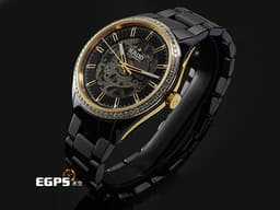 RADO 雷達 Hyperchrome 皓星系列 R32029152 黑色陶瓷材質&nbsp;<font color="#05f0f0">原廠鑲嵌鑽石錶圈 鏤空面盤</font> <font color="#FF0000">2024年保單</font> 自動上鍊 47.8 x 42mm