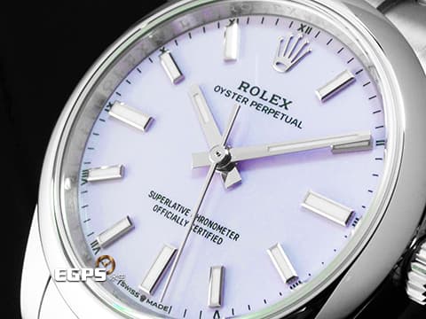 ROLEX 勞力士 Oyster Perpetual 34 蠔式恆動型 124200 最新款 薰衣草紫色面盤&nbsp;OP34 不鏽鋼 大三針&nbsp;2026年保卡 自動上鍊 34mm