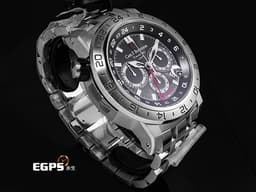 Carl F. Bucherer 寶齊萊 Patravi ChronoGrade 柏拉維 00.10633.08.33.01 三地時間顯示 GMT 不鏽鋼材質 <font color="#05f0f0">黑色面盤、原廠橡膠錶帶</font><font color="#FF0000">&nbsp;台灣公司貨 錶友蒐藏未使用品 保有部分原廠膠膜</font>&nbsp;自動上鍊 46.6mm