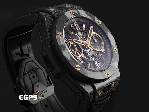 Hublot 宇舶 Big Bang Italia Independent Black Camo大爆炸 411.YL.1198.NR.ITI16 碳纖維&amp;18K玫瑰金材質&nbsp;飛返 計時碼表&nbsp;限量250支&nbsp;自動上鏈 45mm