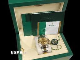 ROLEX 勞力士 Cosmograph Daytona 宇宙計時型 迪通拿 116503 計時碼錶 18K黃金&amp;不鏽鋼材質半金款&nbsp;<font color="#f5dea8">皇帝金色面盤 </font> <font color="#ff0000">2017年保卡</font>&nbsp;賽車錶 自動上鍊 40mm