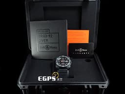 Bell &amp; Ross 柏萊士 Instruments系列 BR-03 DIVER Matte Black&nbsp;<font color="#ff6a00">橘色時針</font> BR0392-D-BL-CE/SRB 黑陶瓷錶殼 BR 03-92-DIV-C 大三針&nbsp;<font color="#ff0000">2025年保卡</font> 潛水錶 自動上鍊 42mm