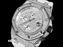 Audemars Piuget 愛彼 AP錶 Royal Oak Offshore &nbsp;皇家橡樹離岸型 不鏽鋼材質    <font color="#FF0000">精鑲鑽石滿天星面盤、鑲鑽錶圈、鑲鑽錶殼 </font>&nbsp;自動上鍊 計時碼表 42mm