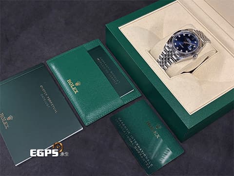 ROLEX 勞力士 Datejust 41 蠔式日誌型 126334 原廠鑽石時標搭配亮藍色放射紋面盤&nbsp;不鏽鋼 DJ41 經典三角坑紋外圈&nbsp;2023年保卡 紀念型（Jubilee）五銖錶帶&nbsp;自動上鏈 41mm