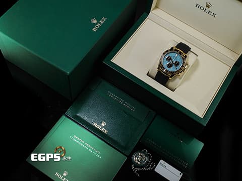 ROLEX 勞力士 Daytona 迪通拿 126518LN 計時碼表 18K黃金材質 陶瓷錶圈&nbsp;Tiffany 蒂芬妮 綠松石色面盤&nbsp;2026年保卡  賽車錶 自動上鍊 40mm