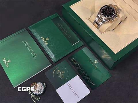 ROLEX 勞力士 Cosmograph Daytona 宇宙計時型 迪通拿 116503 黑色面盤 18K黃金 半金款 計時碼表 賽車錶 2020年新式保卡 已回原廠保養 延長保固至2028年7月&nbsp;自動上鍊 40mm
