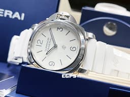 PANERAI 沛納海 Luminor Base Logo 3 Day 三日鍊 PAM01087 PAM1087 不鏽鋼材質 <font color="#ffffff">象牙白色面盤</font> <font color="#ff0000">2025年保單</font> 手動上鍊 44mm