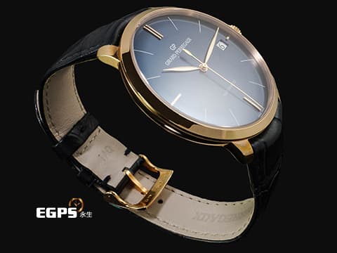 GIRARD-PERREGAUX 芝柏 GP 1966系列 49527-52-431-BB4A 18K玫瑰金材質 簡約、氣質設計風格 藍色太陽紋放射面盤&nbsp;2026年保卡 新錶訂價：606,000元&nbsp;自動上鏈 41mm