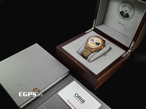 ORIS 豪利時 DIVERS&nbsp;0177177443182 青銅材質 香檳金色熊貓面盤&nbsp;限量250支 計時腕錶 自動上鍊 43mm
