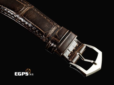 PATEK PHILIPPE 百達翡麗 PP Calatrava 系列 經典 5227G-015 18K白金材質 炭灰白金三維多面「子彈」時標 獨特軍官式底蓋&nbsp;鮭魚色面盤 2026年保單  自動上鍊 39mm