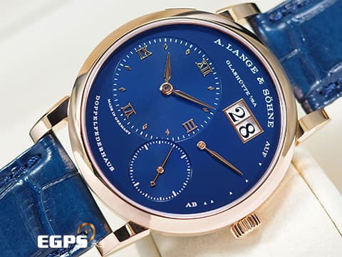A. LANGE &amp; SÖHNE 朗格 Lange 1 系列 30周年 限量藍色面盤 191.063 玫瑰金材質 LSLS1914AJ 大日期窗 小秒針 動力顯示 頂級德國製錶工藝 鵝頸式微調 3/4夾板 偏心面盤&nbsp;全球限量300只 2025年台灣公司貨 手上鏈 38.5mm