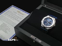 CHOPARD 蕭邦 Alpine Eagle XL Chrono 雪山傲翼 298609-3003 不銹鋼材質&nbsp;<font color="#4169e1">藍色拉絲紋面盤 鏈帶款</font> 飛返 計時碼錶&nbsp;<font color="#FF0000">2022年保單</font> 自動上鍊 44mm