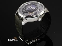 GLASHUTTE ORIGINAL 格拉蘇蒂 Pano PanoMaticLunar 1-91-04-01-03-62 950鉑金材質<font color="#05f0f0"> 偏心月相 德式經典大日期窗 鍍黑色銠飾紋飾紋鏤空面盤 雙鵝頸 </font><font color="#FF0000"> 2025保單 限量200支&nbsp;</font> 自動上鍊 42mm