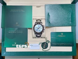 ROLEX 勞力士 DAYTONA 116506A 宇宙計時型 116506 A 迪通拿 鉑金 PT950 計時碼表 原廠鑽石時標 自動腕錶 冰藍色面盤 栗啡色陶瓷圈  冰藍面 <font color="#05f0f0">木村拓哉&nbsp;停產款 2022年<font style="">新式保卡</font></font>&nbsp;<font color="#ff0000">一手錶未整理&nbsp;保有原廠膠膜</font> 自動上鍊 40mm