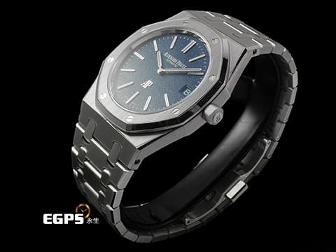 AUDEMARS PIGUET AP錶 愛彼 ROYAL OAK 皇家橡樹系列
「JUMBO」 16202BC.OO.1240BC.02 18K白金材質 超薄錶殼款式 藍色粒面裝飾錶面 2026年保卡 已貼膜&nbsp;自動上鍊 39mm




