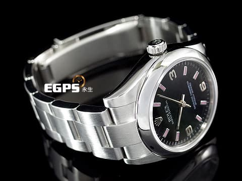 ROLEX 勞力士 177200 蠔式恆動&nbsp;不鏽鋼材質 黑色面盤 粉色時標 自動上鍊 31mm