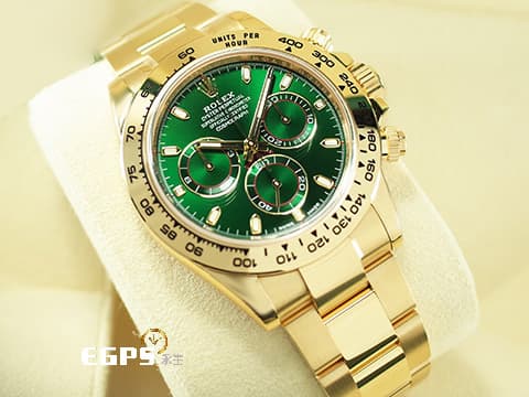 ROLEX 勞力士 Daytona 116508 宇宙計時型 迪通拿 18K黃金材質 綠油精 綠金迪 經典綠色熊貓面盤 2019年保卡 已貼膜&nbsp;自動上鍊 40mm
