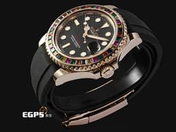 ROLEX 勞力士 Yacht-Master 遊艇名仕型 268655 <font color="#FFE6D9">永恆玫瑰金 </font><font color="#fa00fa">精鑲彩色糖果寶石錶圈</font>&nbsp;<font color="#FF0000">2020年新式保卡</font> 自動上鍊 37mm