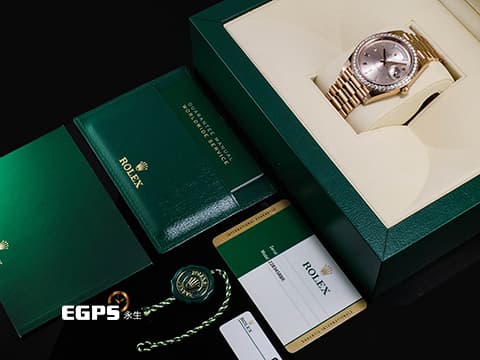ROLEX 勞力士 DayDate DD 40 永恆玫瑰金 228345RBR 18K永恆玫瑰金材質 日亮金色面盤 原廠鑲嵌鑽石錶圈 方形鑽石時標 2018年保卡 已貼膜 自動上鏈 40mm
