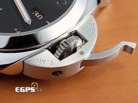 PANERAI 沛納海 Lumnior Marina 3 Days PAM01359 經典三明治面盤 淡褐色夜光時標 菸草面 PAM1359 藍色小秒針&nbsp;三日鍊 不鏽鋼 透背絕版款 2017年台灣公司貨&nbsp;自動上鍊 44mm