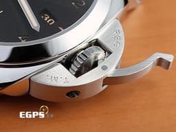 PANERAI 沛納海 Lumnior Marina 3 Days PAM01359 <font color="#db9b80">經典三明治面盤 淡褐色夜光時標 菸草面</font> PAM1359 <font color="#2d78f0">藍色小秒針</font>&nbsp;三日鍊 不鏽鋼<font color="#FF0000"> 透背絕版款 2017年台灣公司貨</font>&nbsp;自動上鍊 44mm