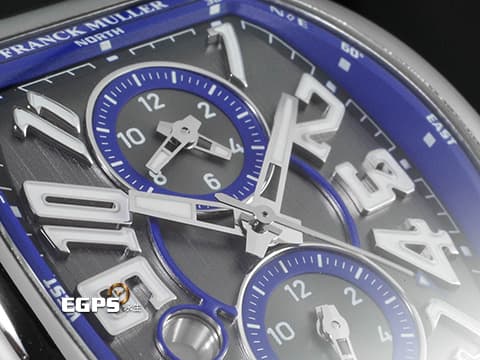 Franck Muller 法蘭穆勒 FM Master Banker V45 MB SC DT NOTZ 銀色拉絲不鏽鋼面盤 GMT 三地時區&nbsp;2025年保單 限量50支&nbsp;自動上鏈 44x54 mm