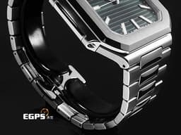 Patek Philippe 百達翡麗 PP Cubitus 5821/1A-001 不鏽鋼材質&nbsp;<font color="#c0f2bf">綠色橫條浮雕日輝紋面盤</font><font color="#2828FF">&nbsp;</font>大三針<font color="#ff0000">&nbsp;方形圓角錶殼 橄欖綠 2026年保單 </font> 自動上鍊 45mm