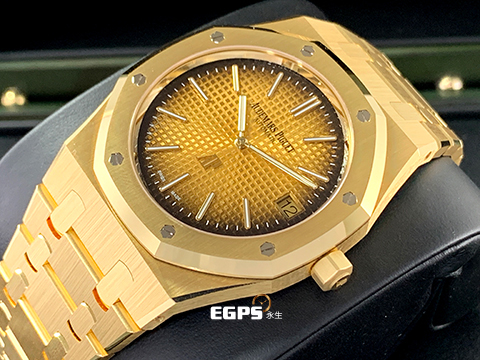 AUDEMARS PIGUET AP錶 愛彼 ROYAL OAK皇家橡樹 16202BA.OO.1240BA.02 18K黃金 <font color="#ff0000">2023年保單!!JUMBO超薄</font> <font color="#00FFFF">NBA籃球大帝 "LEBRON JAMES" 配戴錶款 特殊迷人煙燻金黃色面~ </font>自動上鍊 39mm



