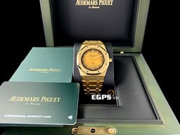 AUDEMARS PIGUET AP錶 愛彼 ROYAL OAK皇家橡樹 16202BA.OO.1240BA.02 18K黃金 <font color="#ff0000">2023年保單!!JUMBO超薄</font> <font color="#00FFFF">NBA籃球大帝 "LEBRON JAMES" 配戴錶款 特殊迷人煙燻金黃色面~ </font>自動上鍊 39mm



