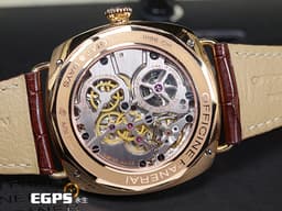 PANERAI 沛納海 Radiomir 8 Days GMT Oro Rosso<font color="#FF0000">&nbsp;</font>PAM00395 <font color="#9f3a0f">深棕色三明治夜光面盤 菸草面</font>&nbsp;玫瑰金 PAM395 八日鍊動能顯示 兩地時區 小秒針 日夜顯示 <font color="#ff0000">特製P.2002/10鏤空機芯，限量500只 典藏錶盒、限量證書</font>&nbsp;手<span style="font-size: 10pt;">上鍊 45mm</span>