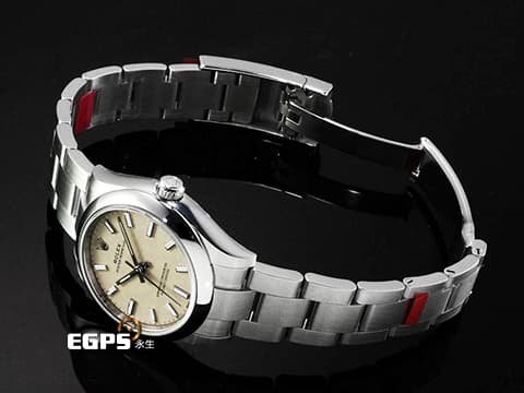 ROLEX 勞力士 Oyster Perpetual 31 經典 蠔式恆動型 277200 最新款 米色噴漆面盤&nbsp;OP31 不鏽鋼 大三針&nbsp;2025年保卡 自動上鍊 31mm