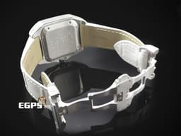 CARTIER 卡地亞 Santos100 山度士 W20126X8 中型 不鏽鋼 大三針&nbsp;<font color="#ff0000">銀色白瓷面盤、劍形黑鋼夜光指針、羅馬數字時標 精鑲鑽石錶框錶耳</font>&nbsp;自動上鏈 33mm x 44mm
