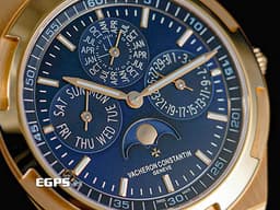 Vacheron Constantin 江詩丹頓 VC錶 Overseas Perpetual Calendar Ultra-Thin 縱橫四海 4300V/000R <font color="#2868e6">厚度僅8.1毫米&nbsp;超薄 萬年曆 藍色</font><font color="#2565e4">放射紋面盤</font> 月相盈虧 玫瑰金&nbsp;<font color="#ff0000">2020年保單 快拆錶帶裝置 附原廠橡膠錶帶</font>&nbsp;4300 V 自動上鍊&nbsp;41.5 mm