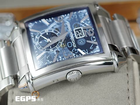 Girard-Perregaux 芝柏 GP錶 Vintage 1945 XXL 系列 Large Date Moon Phases 藍色鏤空面盤 25882 大日期窗 月相盈虧 小秒針 不鏽鋼&nbsp;2019年保單&nbsp;自動上鍊 36x35mm