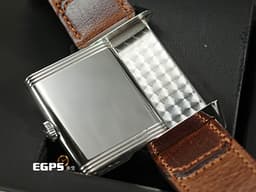 Jaeger-LeCoultre 積家 Reverso Classic Large Small Second 翻轉系列 Q3858522 <font color="#ababab">銀白色雕紋面盤</font><font color="#1954b3">搭配藍鋼指針</font> 經典 大型款 小秒針 不鏽鋼 <font color="#ff0000">2023年保單</font> 手動上鍊 27.4 x 45.6mm