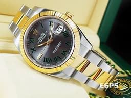 ROLEX 勞力士 DATEJUST 126333 蠔式日誌型 半金款 <font color="#83ee81">綠色羅馬數字時標 「網球之神」費德勒，溫布頓配戴款</font><font color="#FF0000"> 2018年保卡&nbsp;</font>自動上鍊 41mm