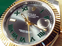 ROLEX 勞力士 DATEJUST 126333 蠔式日誌型 半金款 <font color="#83ee81">綠色羅馬數字時標 「網球之神」費德勒，溫布頓配戴款</font><font color="#FF0000"> 2018年保卡&nbsp;</font>自動上鍊 41mm