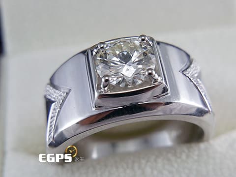 真鑽 鑽石戒指 鑽戒 白K金 鑽石 鑲鑽 主石 1.18CT 男戒