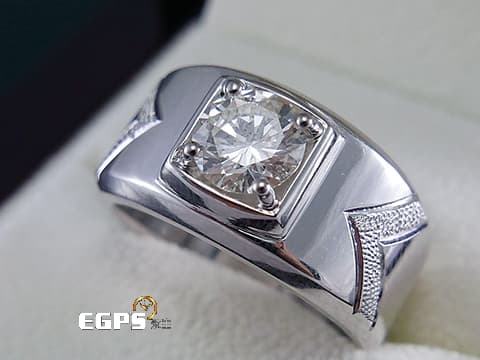 真鑽 鑽石戒指 鑽戒 白K金 鑽石 鑲鑽 主石 1.18CT 男戒