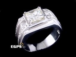 鑽戒 白K金 天然鑽石 方鑽 1.54CT 鑽戒 K金鑽戒 男戒