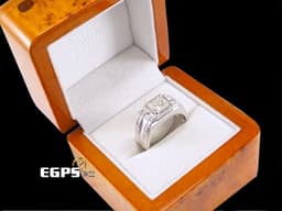 鑽戒 白K金 天然鑽石 方鑽 1.54CT 鑽戒 K金鑽戒 男戒