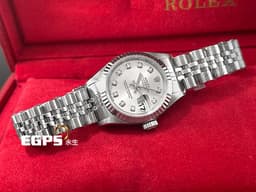 ROLEX 勞力士 Datejust 79174 銀灰色面盤 原廠鑽石時標 18K白金三角坑紋圈 904L不鏽鋼材質&nbsp;<font color="#ff0000" style="font-size: 10pt;">&nbsp;</font><span style="font-size: 10pt;">自動上鍊蠔式女錶 26mm</span>