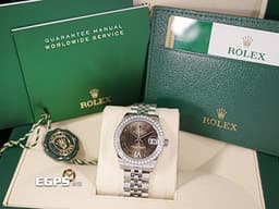 ROLEX 勞力士 Datejust 31 蠔式日誌型 178384<font color="#929090">&nbsp;原廠鑲鑽錶圈 深灰色VI鑽石時標面盤</font>&nbsp;不鏽鋼 DJ31 <font color="#ff0000">紀念型（Jubilee）五銖錶帶</font> 自動上鍊 31mm