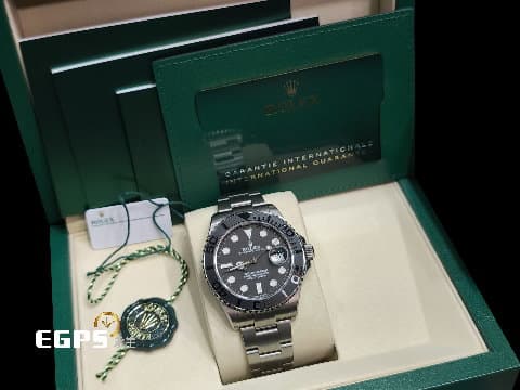 ROLEX 勞力士 Yacht-Master 42 蠔式 遊艇名仕型 226627 RLX鈦金屬材質 醇黑色面盤 Cerachrom黑色陶瓷錶圈 2025年保卡 首款鈦金屬遊艇 真是鈦輕盈、鈦神奇、鈦厲害了!! 自動上鍊 42mm