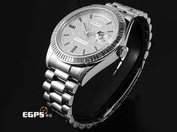 ROLEX 勞力士 DAY-DATE 218399BRIL-83219 18K白金材質 <font color="#05f0f0">原廠鑲嵌滿天星鑽石面盤 原廠鑽石時標</font>&nbsp;<font color="#ff0000">已回勞力士原廠保養，延長保固至2027年10月&nbsp;</font>自動上鍊 41mm