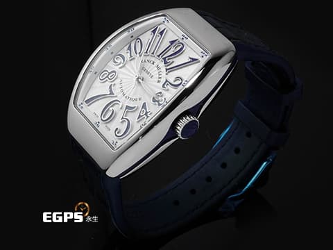 FRANCK MULLER 法蘭穆勒 Vanguard系列 V32 SC AT F0 酒桶型 不鏽鋼材質 白色雕紋面盤 2025年保卡 台灣公司貨 保有部分原廠膠膜 自動上鍊 42x32mm