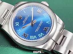 ROLEX 勞力士 177200 藍色面盤 蠔式恆動&nbsp;<font color="#FF0000">2021年～活潑藍色面盤  女性首選</font>&nbsp;不鏽鋼材質 自動上鍊 31mm